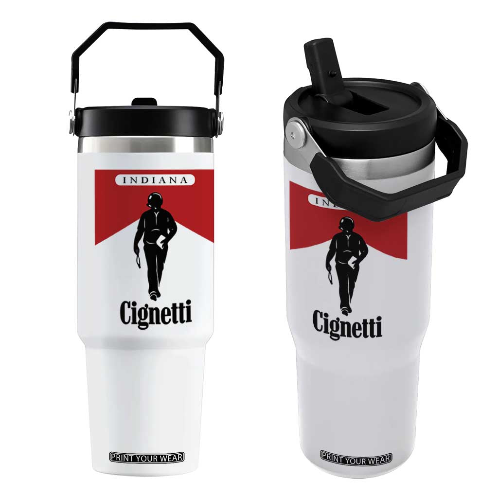 Cignetti Walking Retro Red Box Flip Straw Tumbler Indiana Game Day Sports Fan TS02 One Size: 30 oz White Print Your Wear