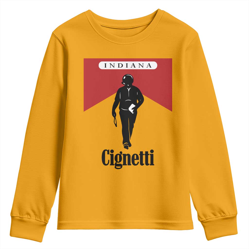 Cignetti Walking Retro Red Box Youth Sweatshirt Indiana Game Day Sports Fan TS02 Gold Print Your Wear