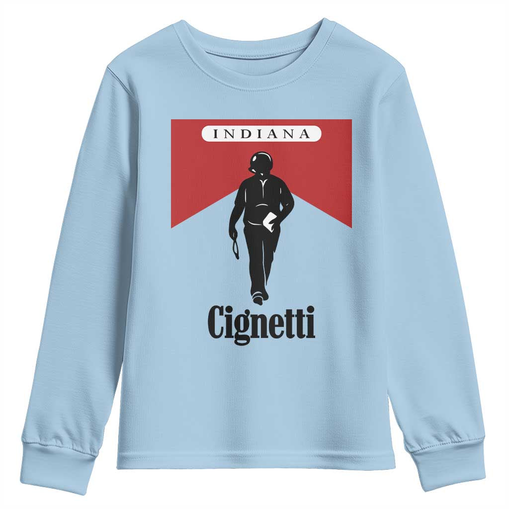 Cignetti Walking Retro Red Box Youth Sweatshirt Indiana Game Day Sports Fan TS02 Light Blue Print Your Wear