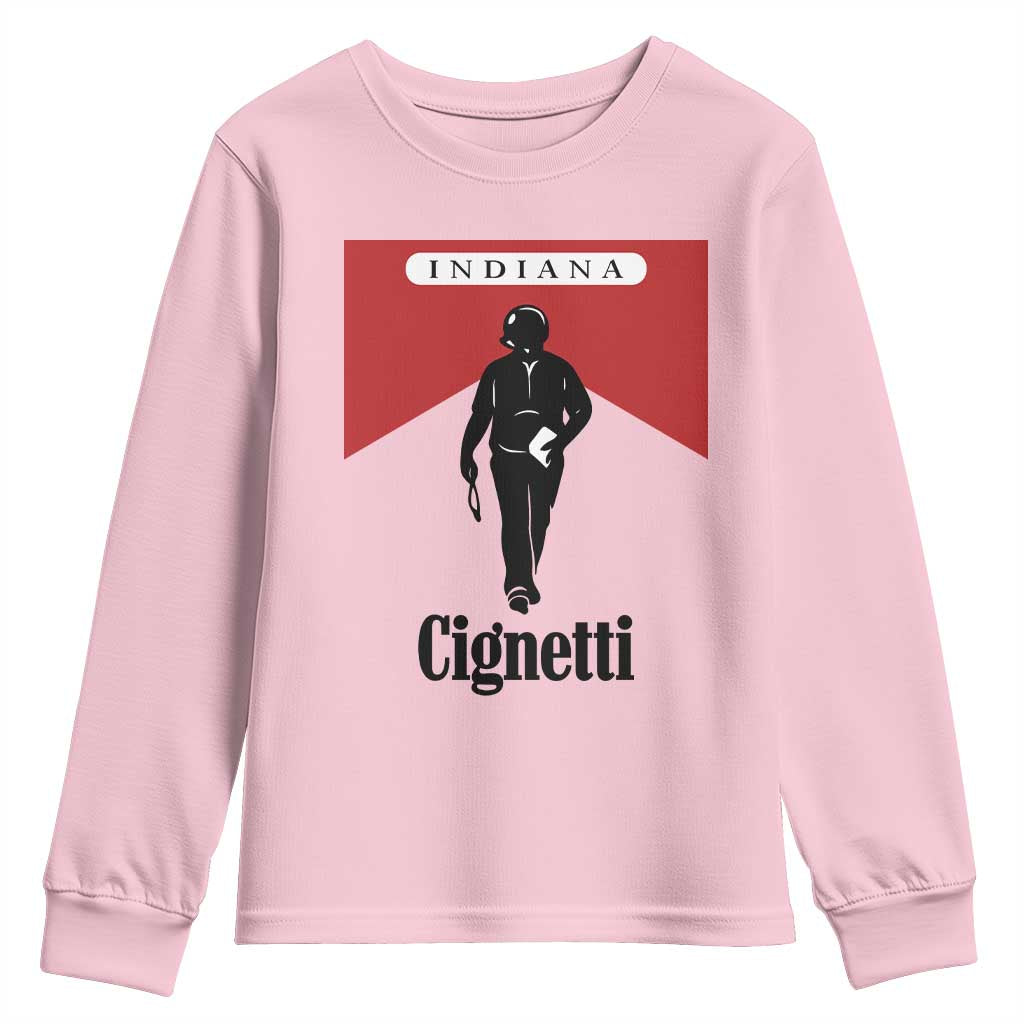 Cignetti Walking Retro Red Box Youth Sweatshirt Indiana Game Day Sports Fan TS02 Light Pink Print Your Wear