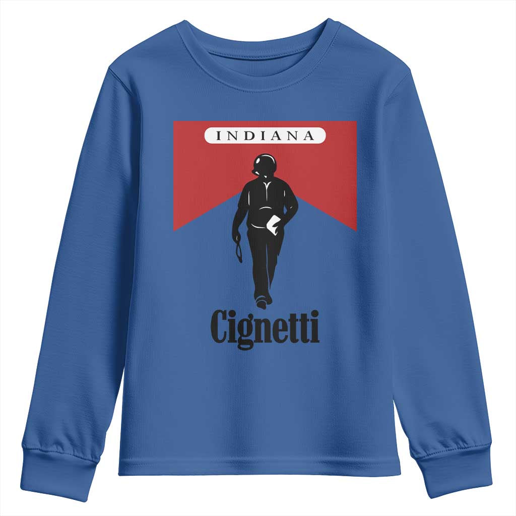 Cignetti Walking Retro Red Box Youth Sweatshirt Indiana Game Day Sports Fan TS02 Royal Blue Print Your Wear