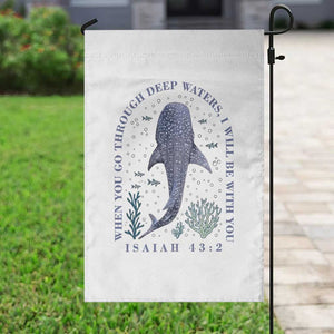 Inspirational Christian Bible Verse Isaiah 43:2 Whale Shark Garden Flag When You Go Through Deep Waters I Will Be With You TS02 Print Your Wear