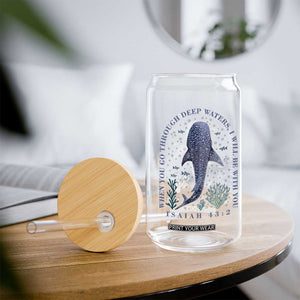 Inspirational Christian Bible Verse Isaiah 43:2 Whale Shark Glass Can When You Go Through Deep Waters I Will Be With You TS02 Print Your Wear