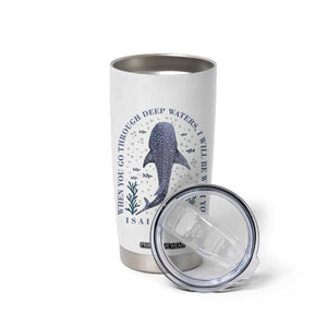 Inspirational Christian Bible Verse Isaiah 43:2 Whale Shark Tumbler Cup When You Go Through Deep Waters I Will Be With You TS02 Print Your Wear