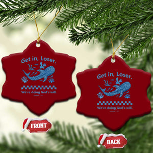 Funny Whale Shark Christian Bible Jonah 1:17 Ceramic Ornament Get In Loser We're Doing God's Will TS02 Print Your Wear