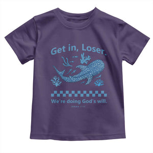 Funny Whale Shark Christian Bible Jonah 1:17 Toddler T Shirt Get In Loser We're Doing God's Will TS02 Purple Print Your Wear