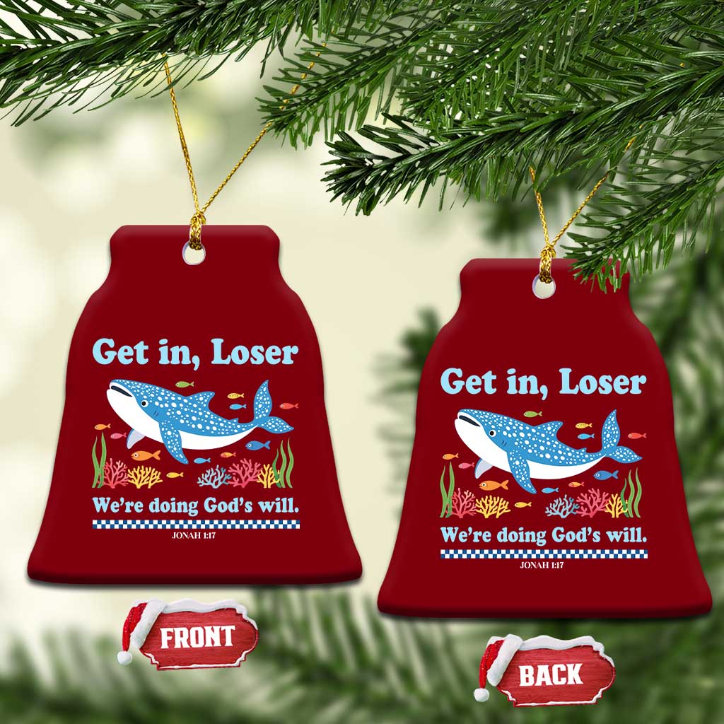 Colorful Whale Shark Christian Bible Jonah 1:17 Ceramic Ornament Funny Get In Loser We're Doing God's Will TS02 Print Your Wear