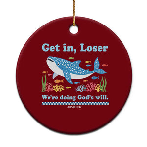 Colorful Whale Shark Christian Bible Jonah 1:17 Ceramic Ornament Funny Get In Loser We're Doing God's Will TS02 1pc Red Print Your Wear