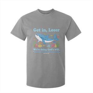 Colorful Whale Shark Christian Bible Jonah 1:17 T Shirt For Kid Funny Get In Loser We're Doing God's Will TS02 Sport Gray Print Your Wear