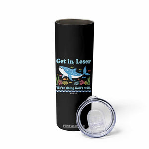 Colorful Whale Shark Christian Bible Jonah 1:17 Skinny Tumbler Funny Get In Loser We're Doing God's Will TS02 Print Your Wear
