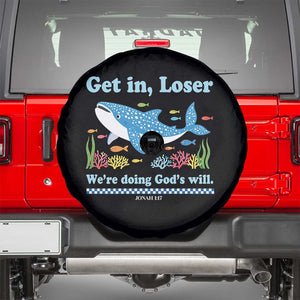 Colorful Whale Shark Christian Bible Jonah 1:17 Spare Tire Cover Funny Get In Loser We're Doing God's Will TS02 Black Print Your Wear