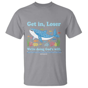 Colorful Whale Shark Christian Bible Jonah 1:17 T Shirt Funny Get In Loser We're Doing God's Will TS02 Sport Gray Print Your Wear