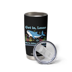 Colorful Whale Shark Christian Bible Jonah 1:17 Tumbler Cup Funny Get In Loser We're Doing God's Will TS02 Print Your Wear
