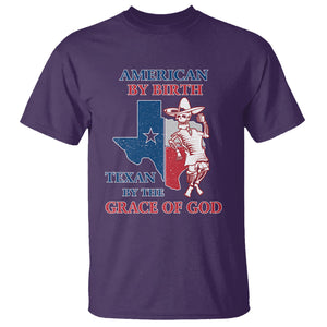 Texas Skeleton T Shirt American By Birth Texan By The Grace Of God Texas Flag TS02 Purple Printyourwear