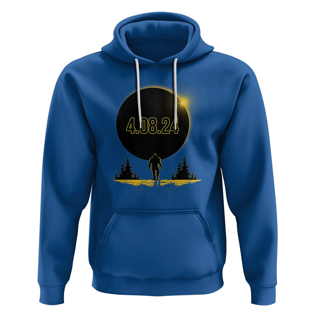 Total Solar Eclipse Bigfoot Hoodie American Totality April 8 2024 Sasquatch Silhouette TS02 Royal Blue Printyourwear