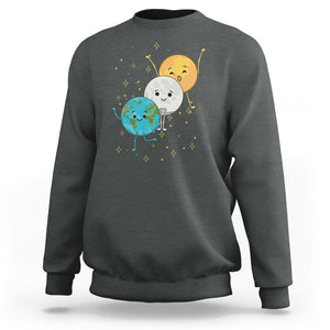 Funny Total Solar Eclipse Sweatshirt Cute Earth Moon Sun American Totality April 8 2024 TS02 Dark Heather Printyourwear