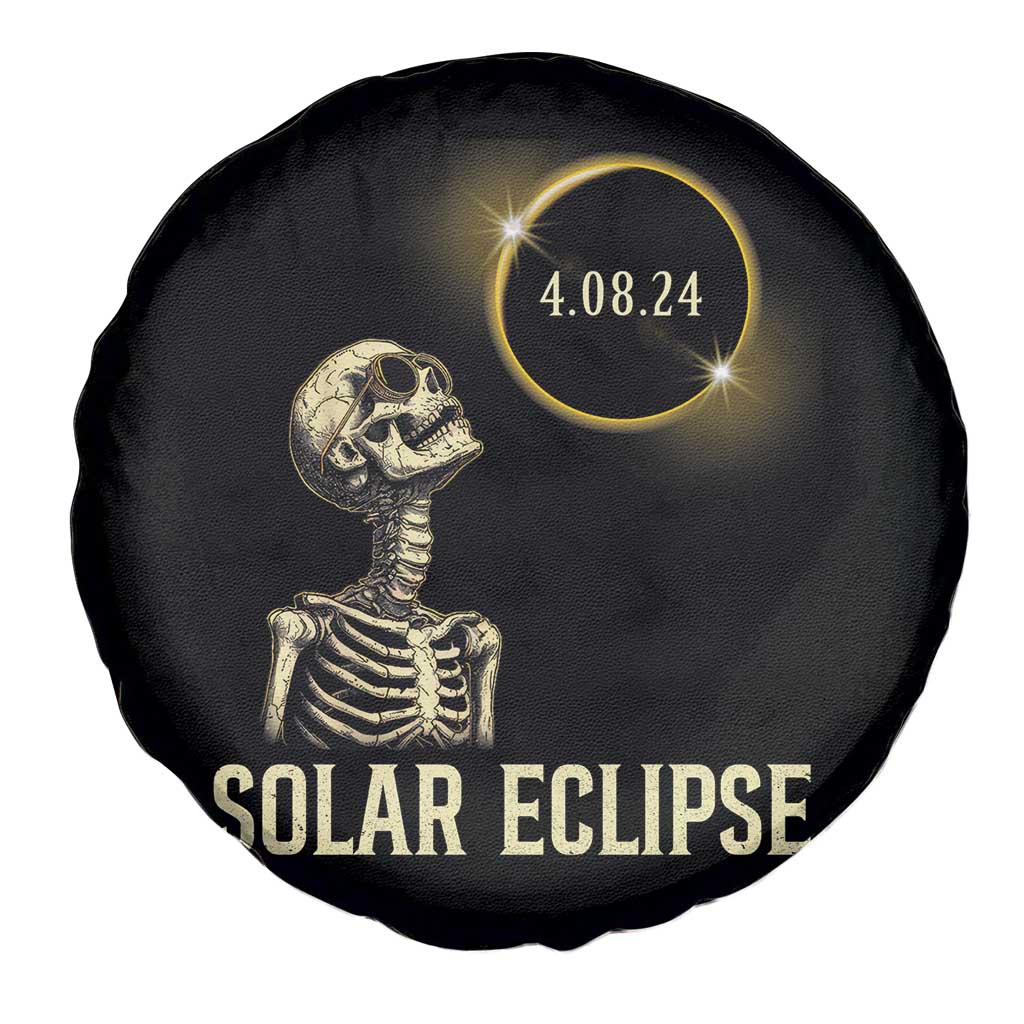 Total Solar Eclipse Skeleton Spare Tire Cover Funny Watching American Totality April 8 2024 Matching TS02 Print Your Wear