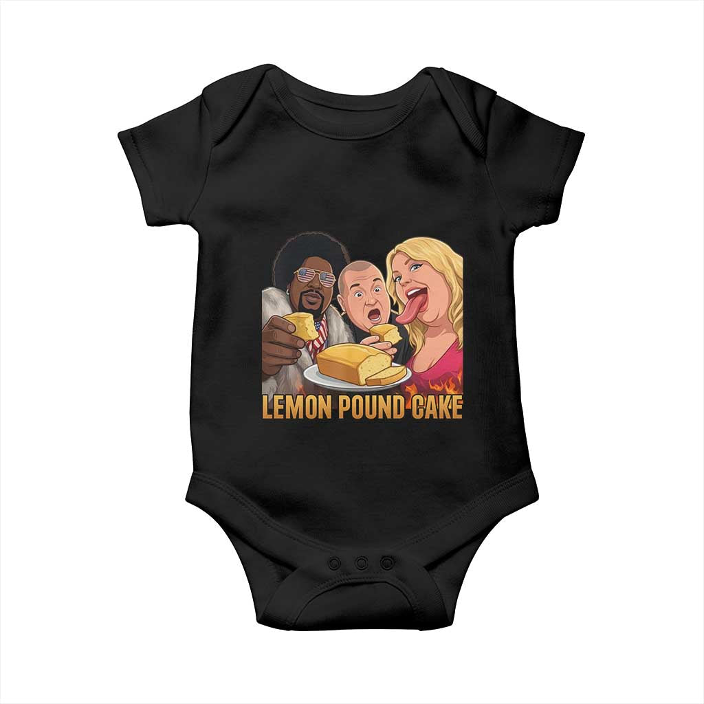 Funny Lemon Pound Cake Meme Baby Onesie Retro Edgy Music Humor Gift for Party Lovers TS02 Black Print Your Wear