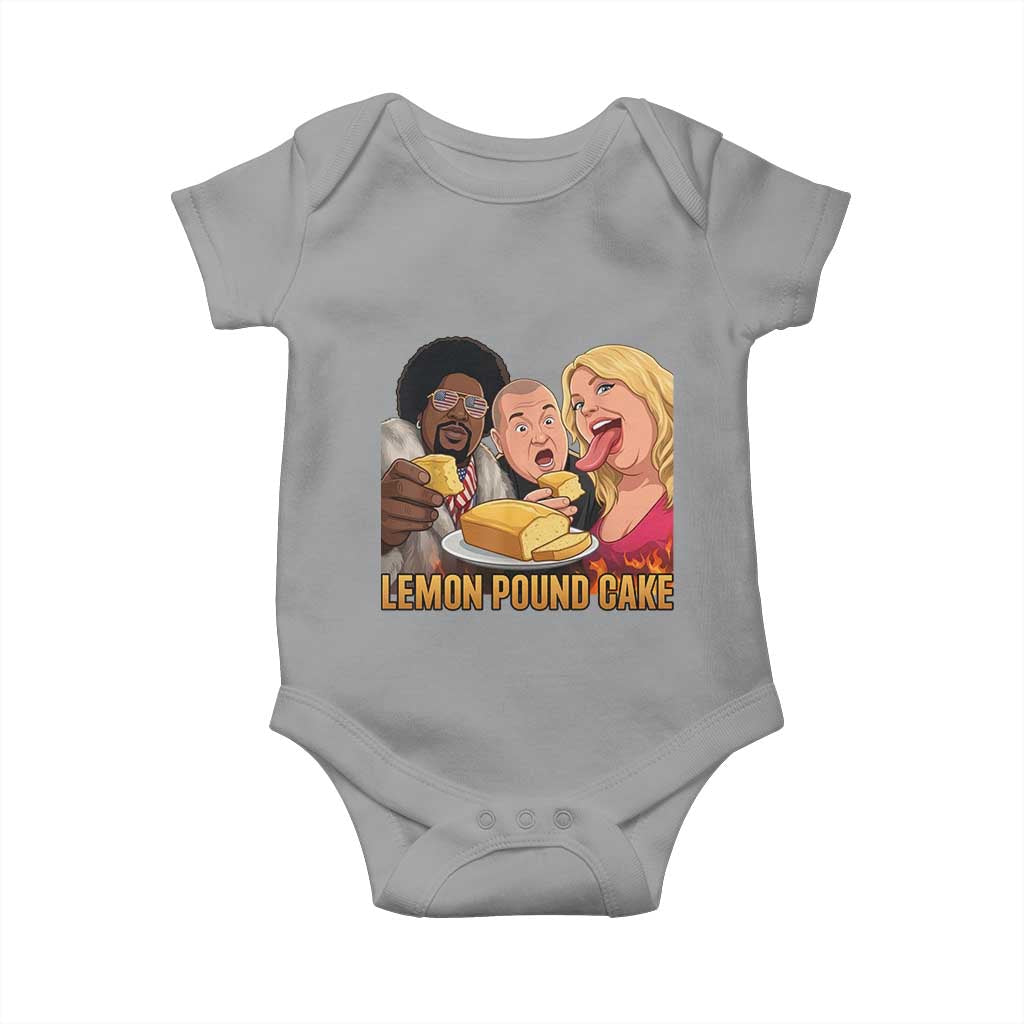 Funny Lemon Pound Cake Meme Baby Onesie Retro Edgy Music Humor Gift for Party Lovers TS02 Sport Gray Print Your Wear
