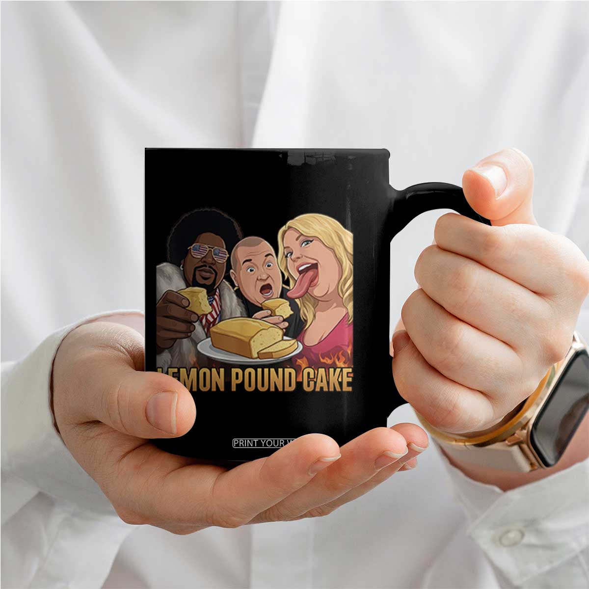 Funny Lemon Pound Cake Meme Coffee Mug Retro Edgy Music Humor Gift for Party Lovers TS02 Print Your Wear