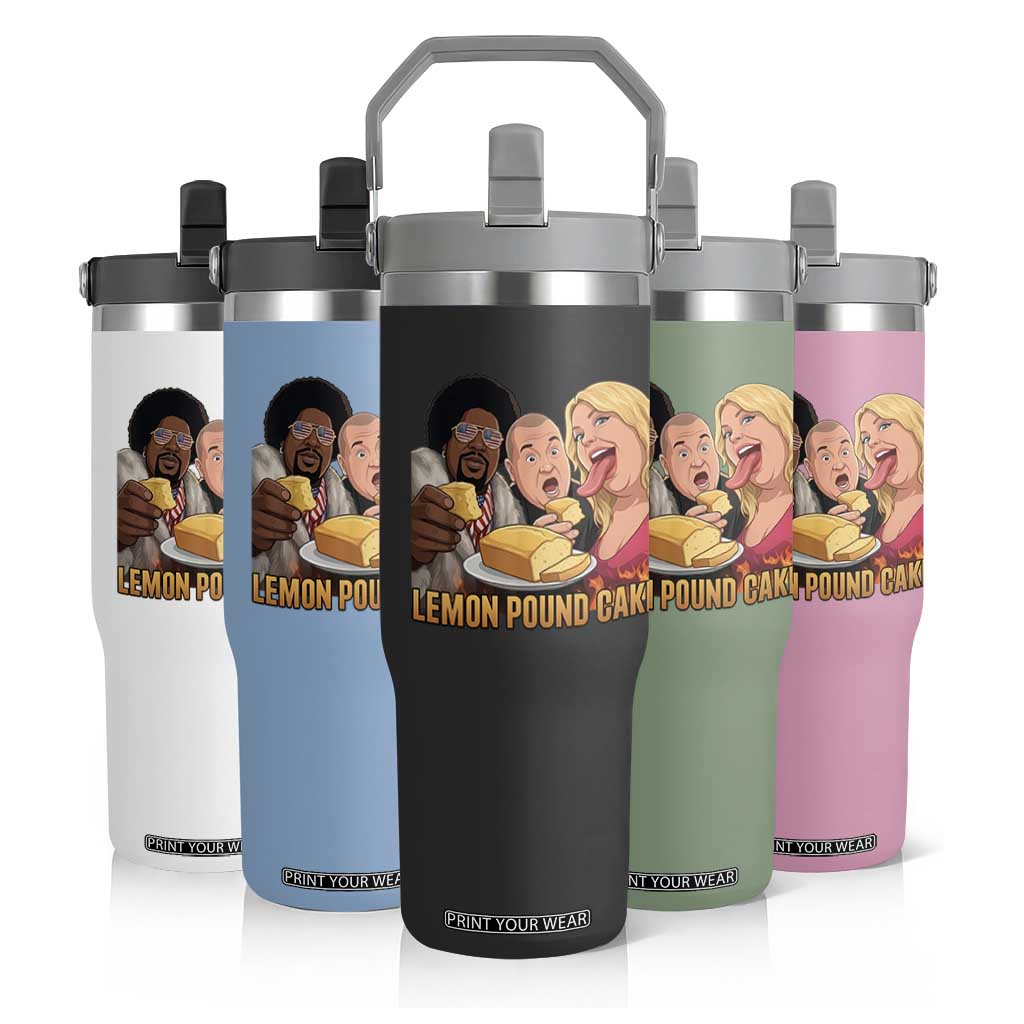 Funny Lemon Pound Cake Meme Flip Straw Tumbler Retro Edgy Music Humor Gift for Party Lovers TS02 Print Your Wear