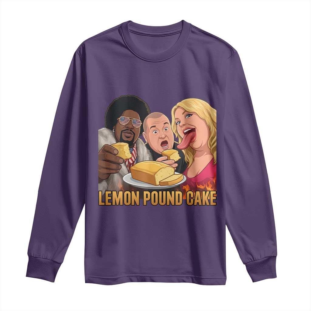 Funny Lemon Pound Cake Meme Long Sleeve Shirt Retro Edgy Music Humor Gift for Party Lovers TS02 Purple Print Your Wear