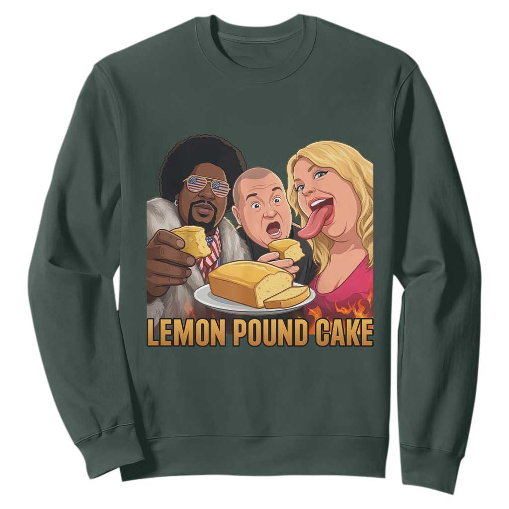 Funny Lemon Pound Cake Meme Sweatshirt Retro Edgy Music Humor Gift for Party Lovers TS02 Dark Forest Green Print Your Wear