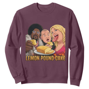 Funny Lemon Pound Cake Meme Sweatshirt Retro Edgy Music Humor Gift for Party Lovers TS02 Maroon Print Your Wear