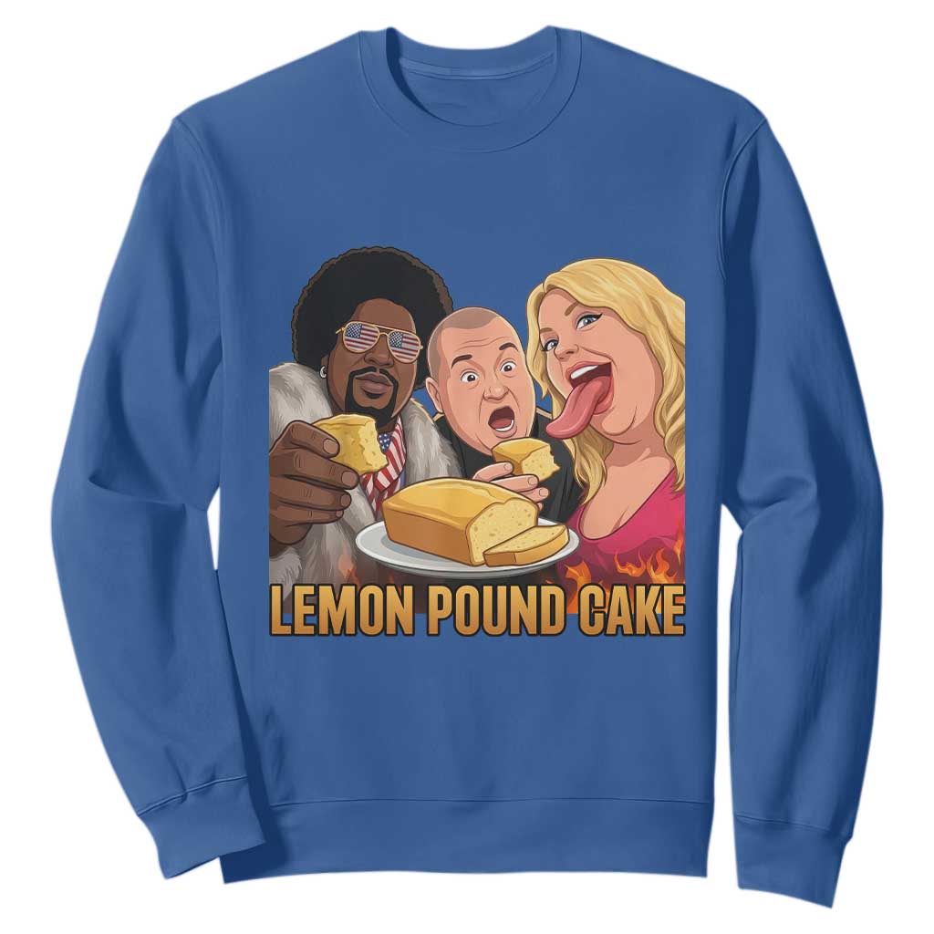 Funny Lemon Pound Cake Meme Sweatshirt Retro Edgy Music Humor Gift for Party Lovers TS02 Royal Blue Print Your Wear