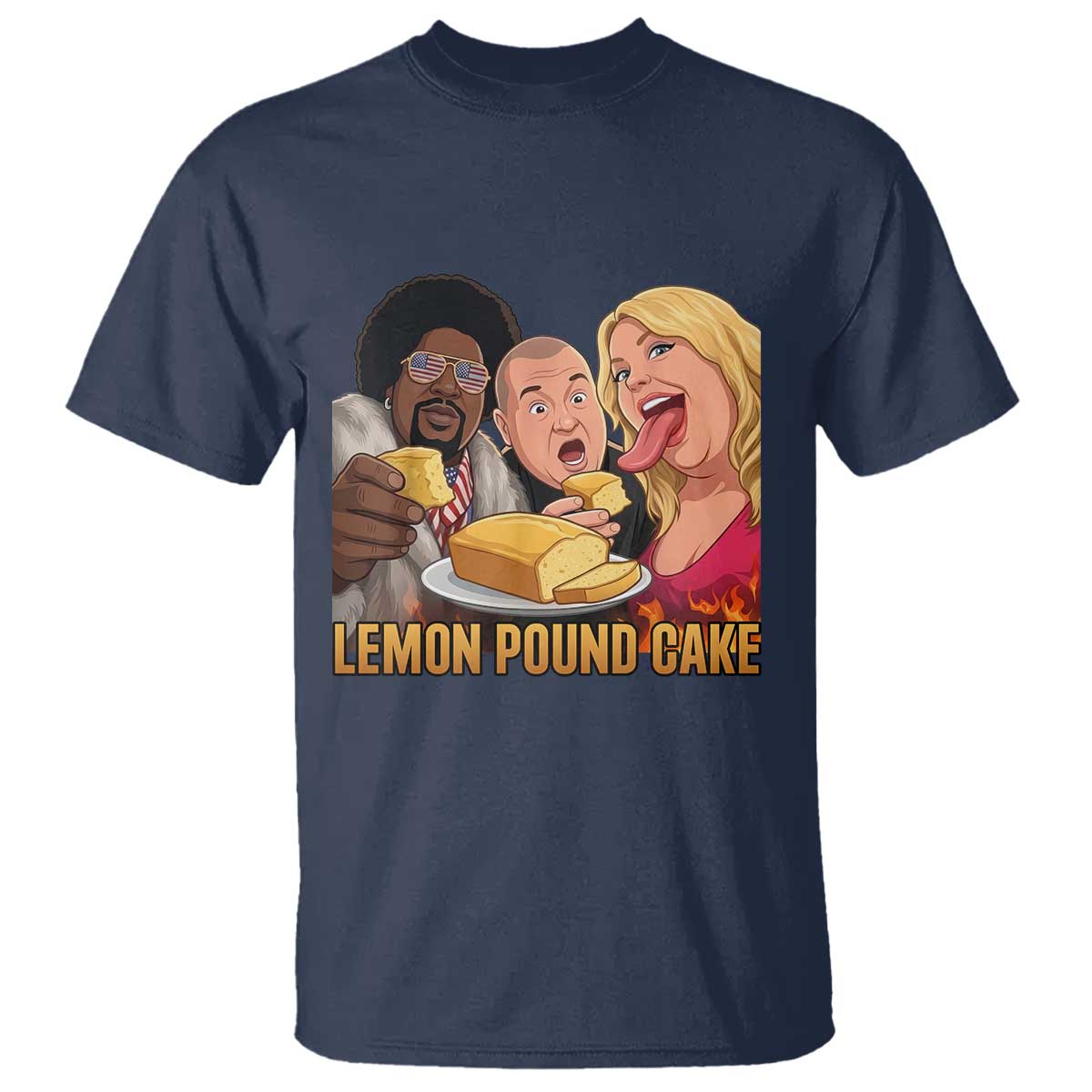 Funny Lemon Pound Cake Meme T Shirt Retro Edgy Music Humor Gift for Party Lovers TS02 Navy Print Your Wear
