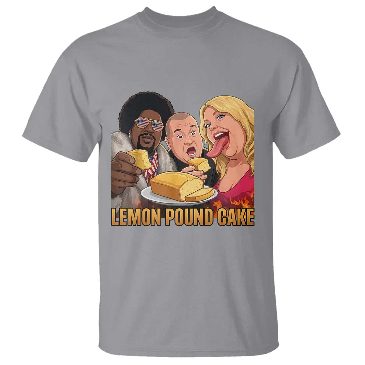 Funny Lemon Pound Cake Meme T Shirt Retro Edgy Music Humor Gift for Party Lovers TS02 Sport Gray Print Your Wear
