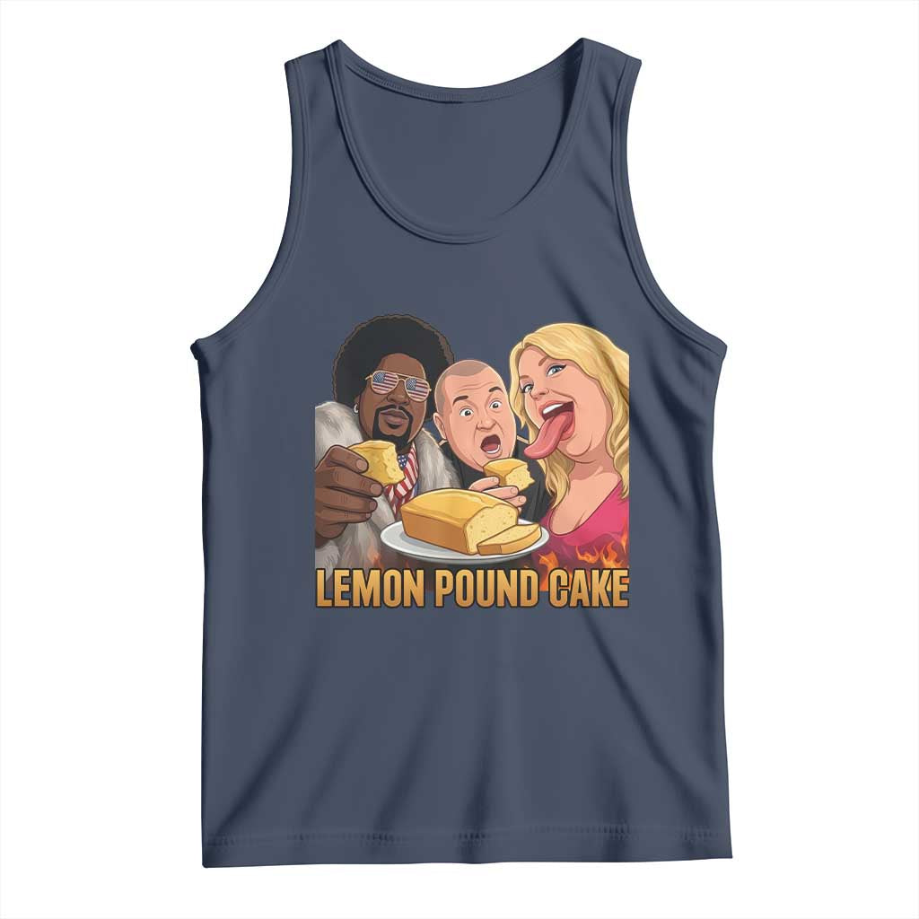 Funny Lemon Pound Cake Meme Tank Top Retro Edgy Music Humor Gift for Party Lovers TS02 Navy Print Your Wear