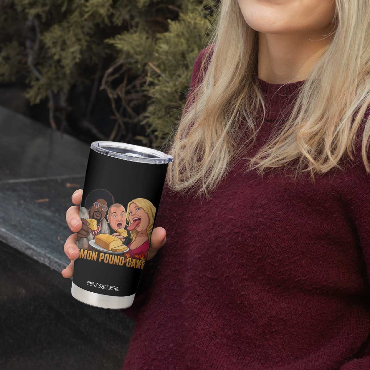 Funny Lemon Pound Cake Meme Tumbler Cup Retro Edgy Music Humor Gift for Party Lovers TS02 Print Your Wear
