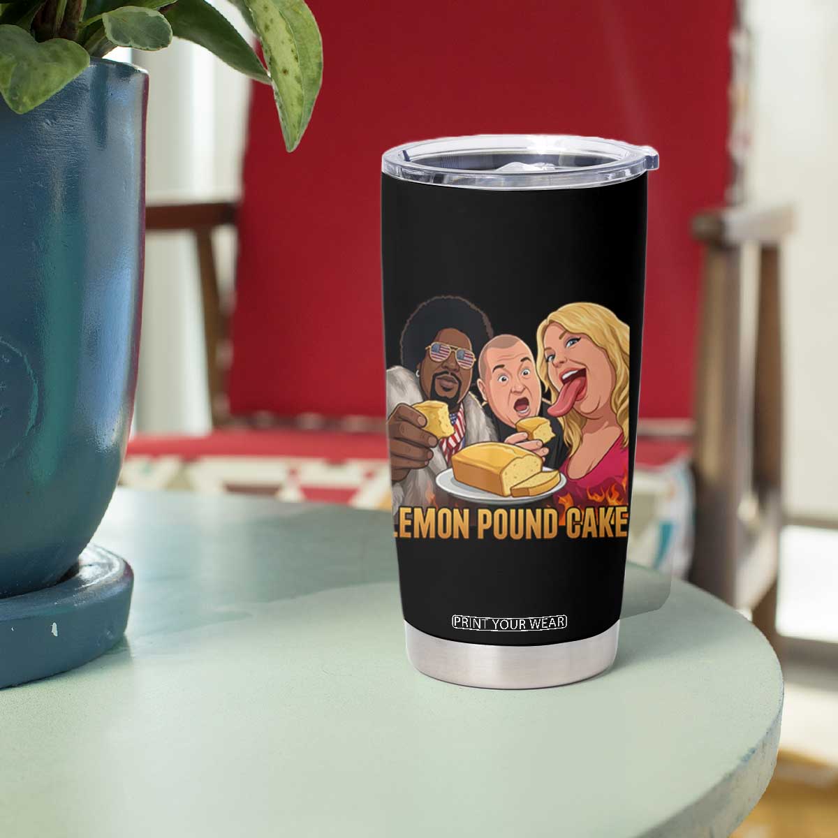 Funny Lemon Pound Cake Meme Tumbler Cup Retro Edgy Music Humor Gift for Party Lovers TS02 Print Your Wear