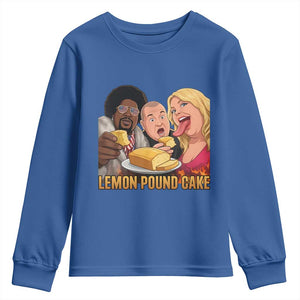 Funny Lemon Pound Cake Meme Youth Sweatshirt Retro Edgy Music Humor Gift for Party Lovers TS02 Royal Blue Print Your Wear