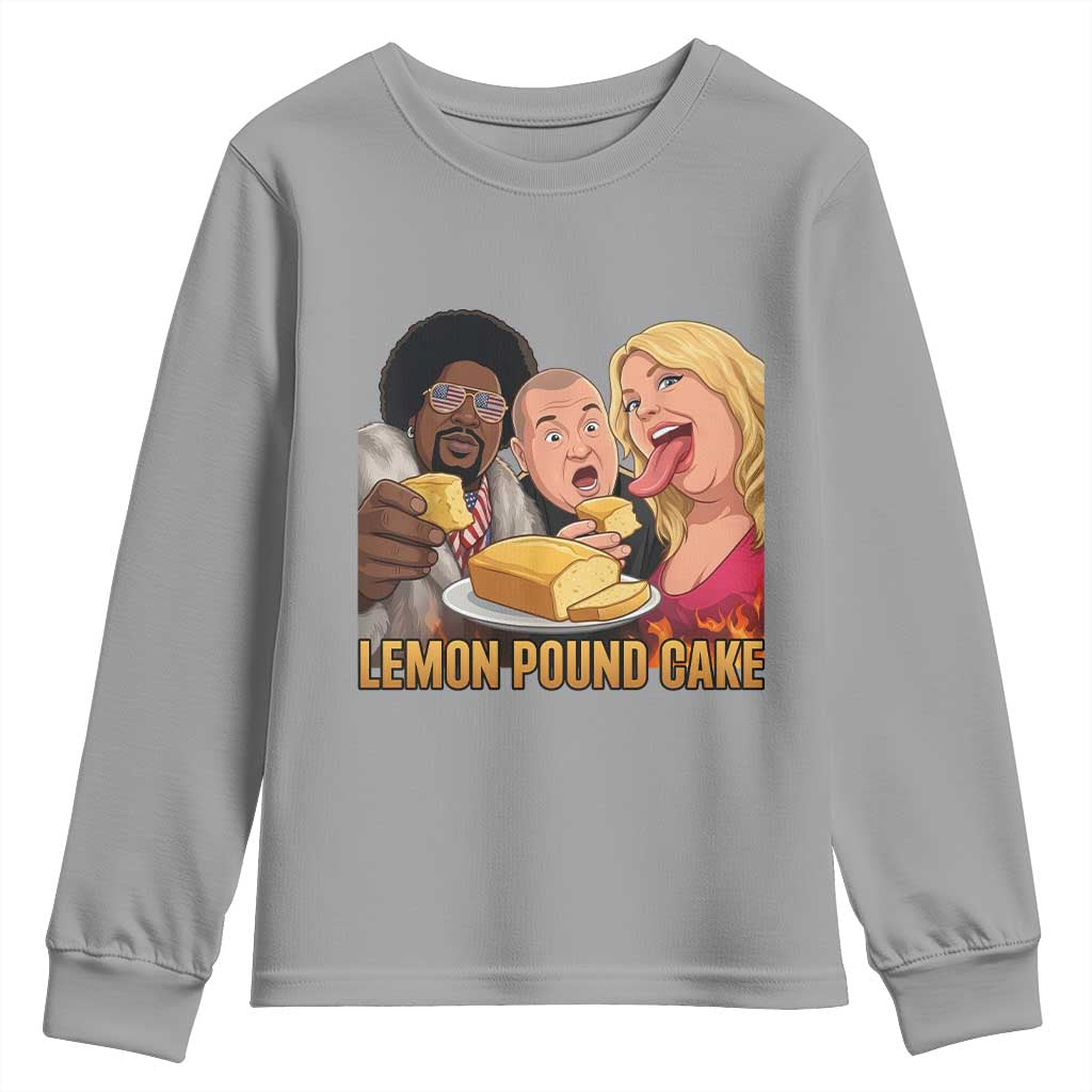 Funny Lemon Pound Cake Meme Youth Sweatshirt Retro Edgy Music Humor Gift for Party Lovers TS02 Sport Gray Print Your Wear
