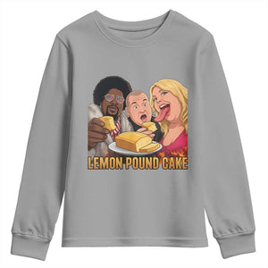 Funny Lemon Pound Cake Meme Youth Sweatshirt Retro Edgy Music Humor Gift for Party Lovers TS02 Sport Gray Print Your Wear