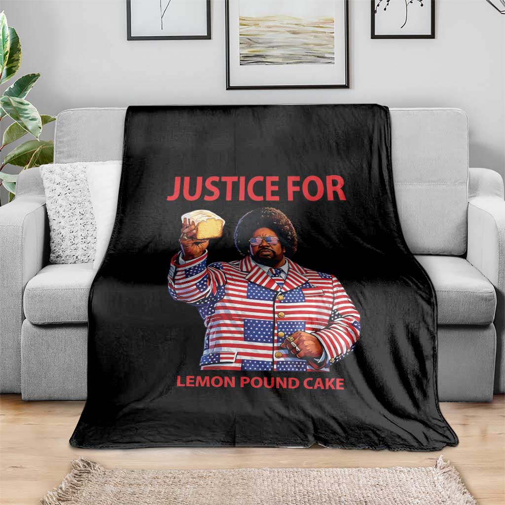 Justice for Lemon Pound Cake Throw Blanket Funny Viral Edgy Meme Courtroom Parody Rap Fans TS02 Print Your Wear