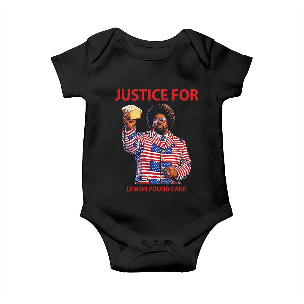 Justice for Lemon Pound Cake Baby Onesie Funny Viral Edgy Meme Courtroom Parody Rap Fans TS02 Black Print Your Wear