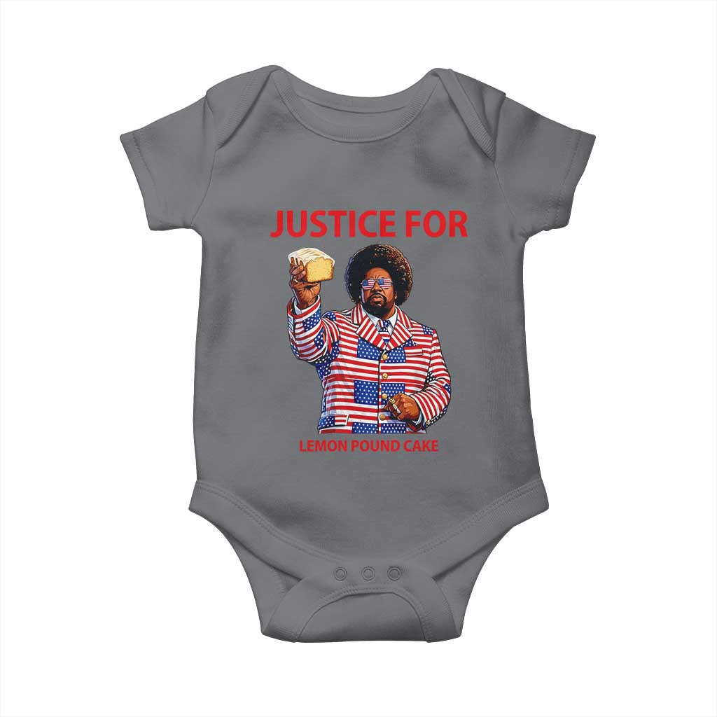 Justice for Lemon Pound Cake Baby Onesie Funny Viral Edgy Meme Courtroom Parody Rap Fans TS02 Charcoal Print Your Wear