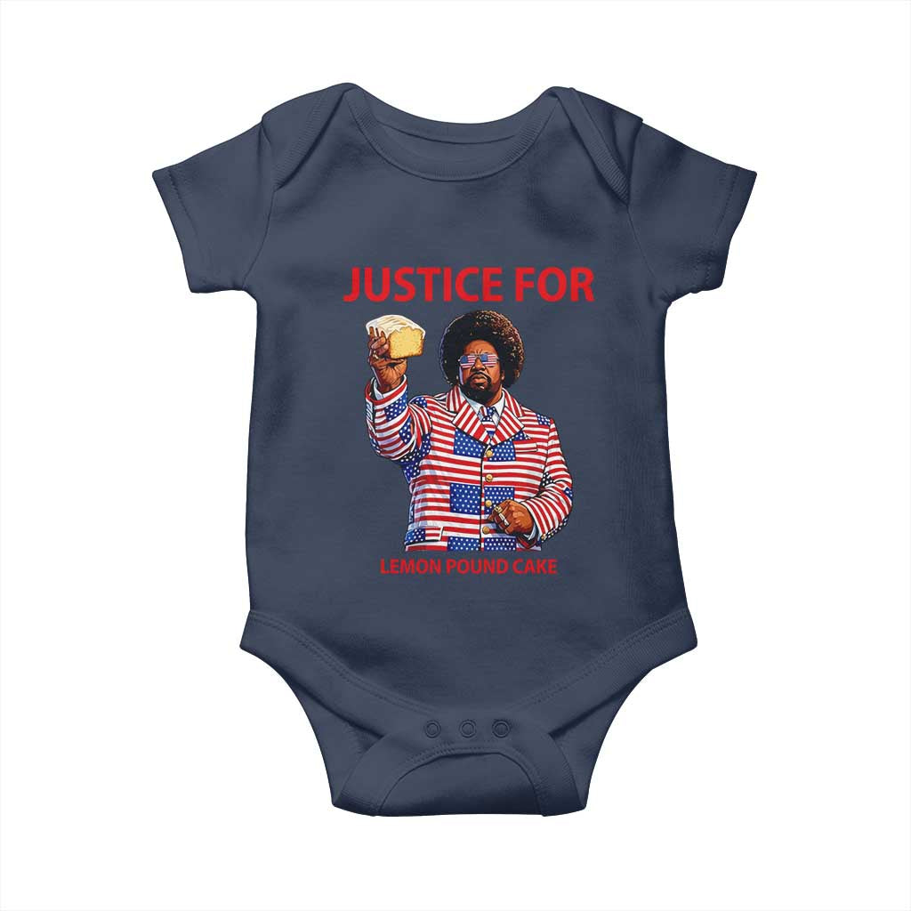 Justice for Lemon Pound Cake Baby Onesie Funny Viral Edgy Meme Courtroom Parody Rap Fans TS02 Navy Print Your Wear