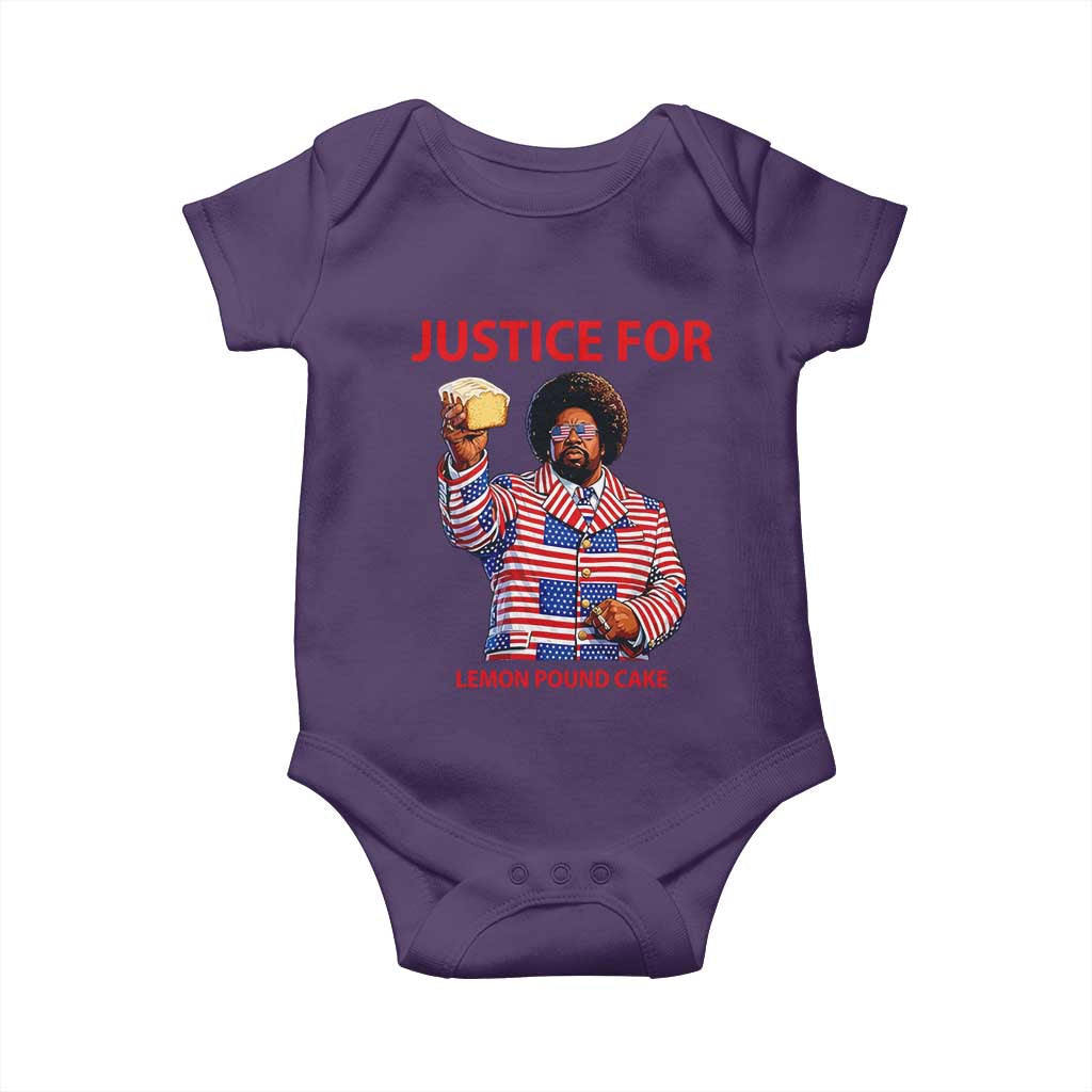 Justice for Lemon Pound Cake Baby Onesie Funny Viral Edgy Meme Courtroom Parody Rap Fans TS02 Purple Print Your Wear