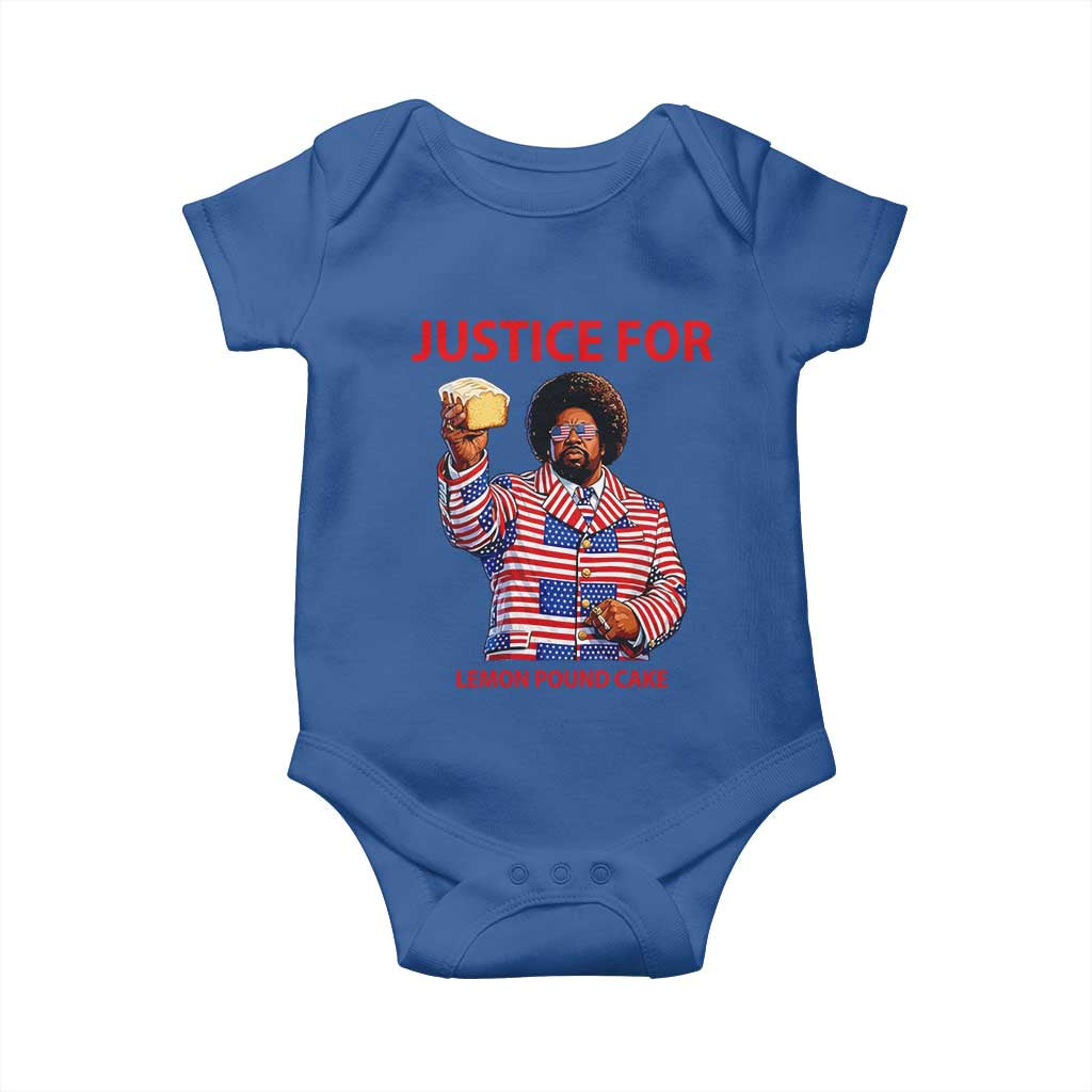 Justice for Lemon Pound Cake Baby Onesie Funny Viral Edgy Meme Courtroom Parody Rap Fans TS02 Royal Blue Print Your Wear