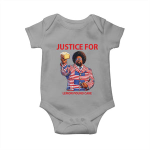 Justice for Lemon Pound Cake Baby Onesie Funny Viral Edgy Meme Courtroom Parody Rap Fans TS02 Sport Gray Print Your Wear