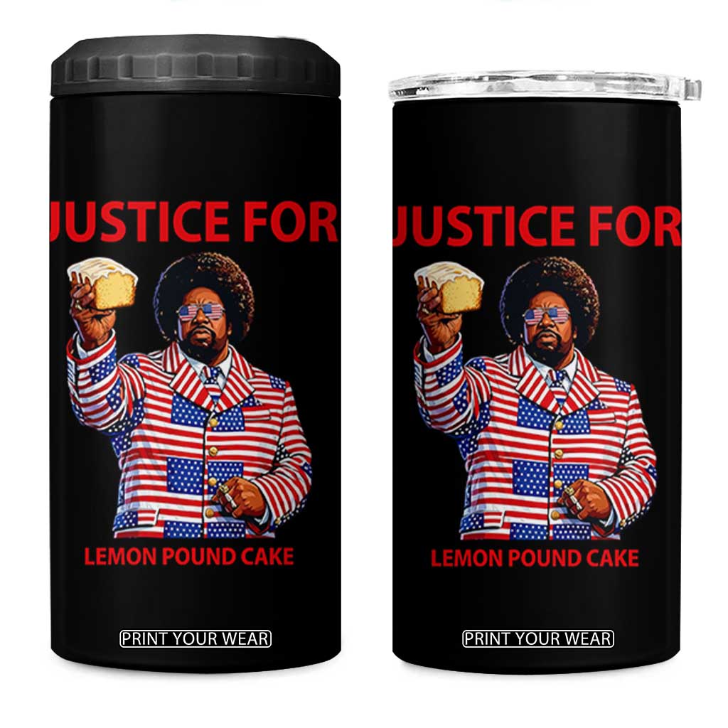 Justice for Lemon Pound Cake 4 in 1 Can Cooler Tumbler Funny Viral Edgy Meme Courtroom Parody Rap Fans TS02 One Size: 16 oz Black Print Your Wear