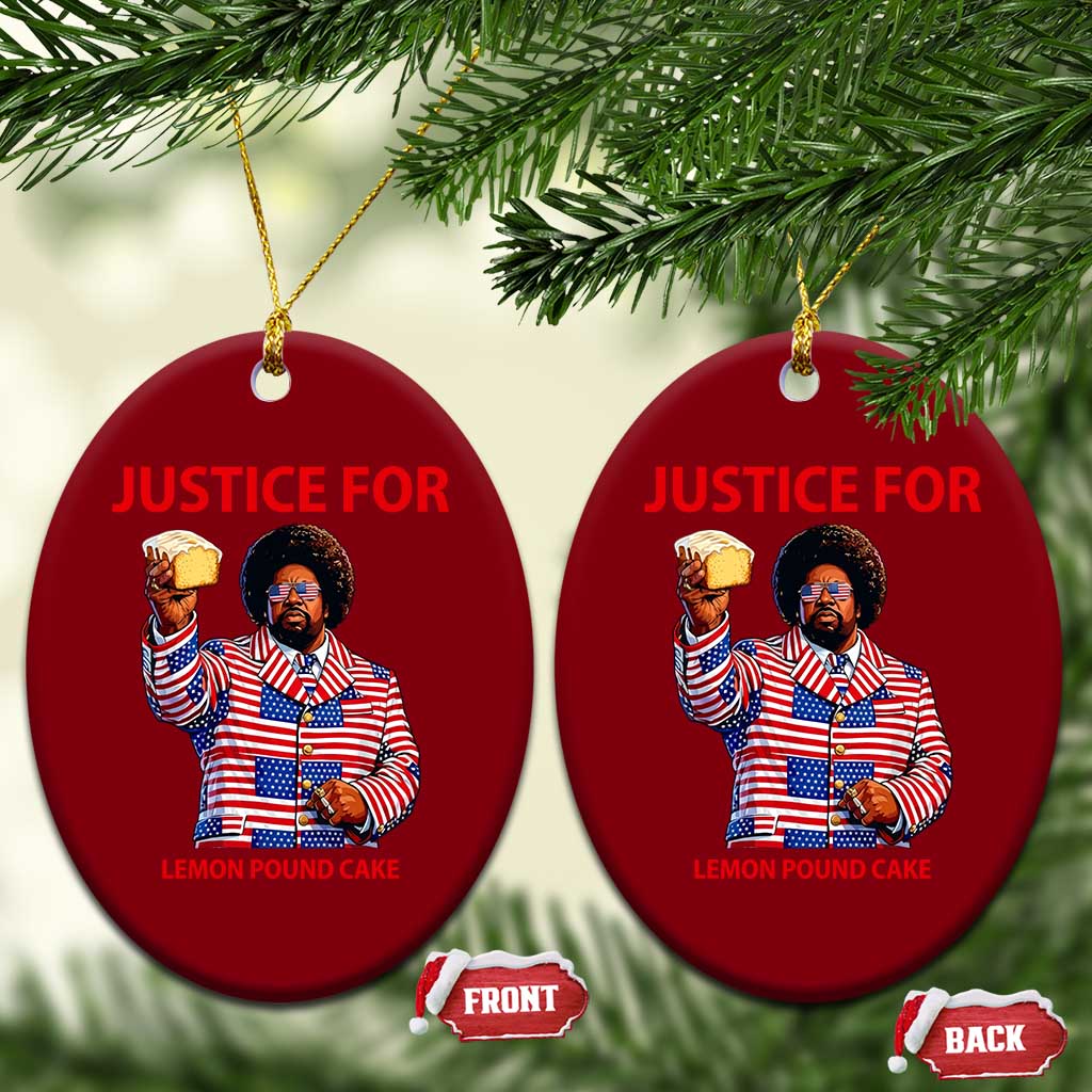 Justice for Lemon Pound Cake Ceramic Ornament Funny Viral Edgy Meme Courtroom Parody Rap Fans TS02 Print Your Wear