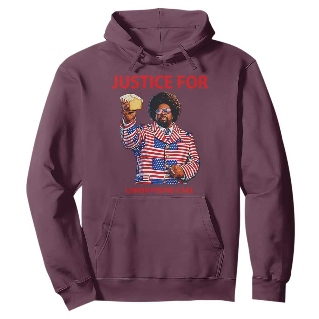 Justice for Lemon Pound Cake Hoodie Funny Viral Edgy Meme Courtroom Parody Rap Fans TS02 Maroon Print Your Wear