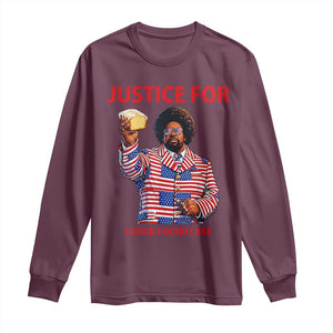 Justice for Lemon Pound Cake Long Sleeve Shirt Funny Viral Edgy Meme Courtroom Parody Rap Fans TS02 Maroon Print Your Wear