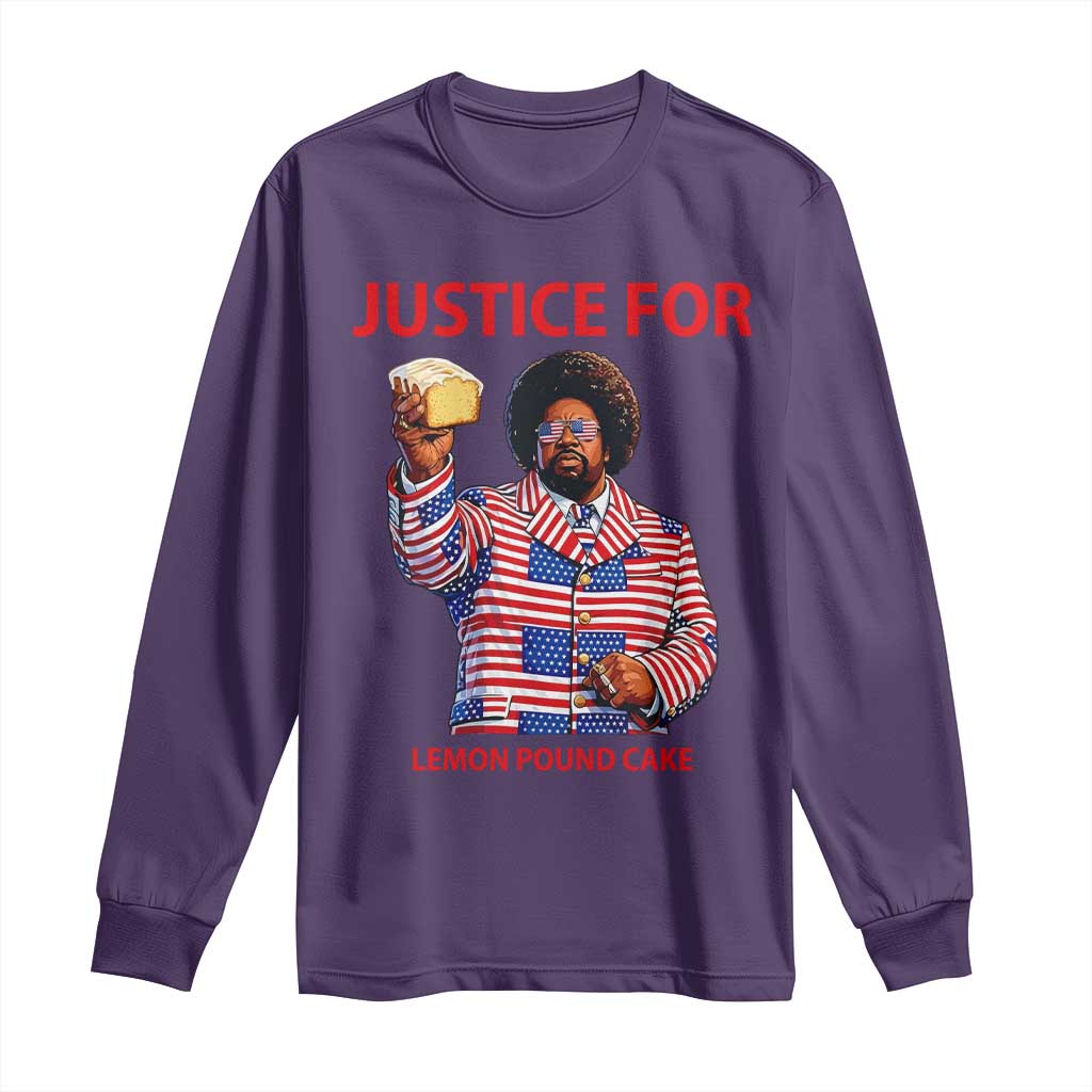 Justice for Lemon Pound Cake Long Sleeve Shirt Funny Viral Edgy Meme Courtroom Parody Rap Fans TS02 Purple Print Your Wear