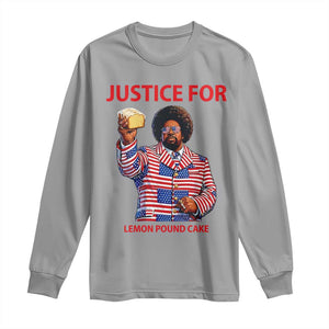 Justice for Lemon Pound Cake Long Sleeve Shirt Funny Viral Edgy Meme Courtroom Parody Rap Fans TS02 Sport Gray Print Your Wear